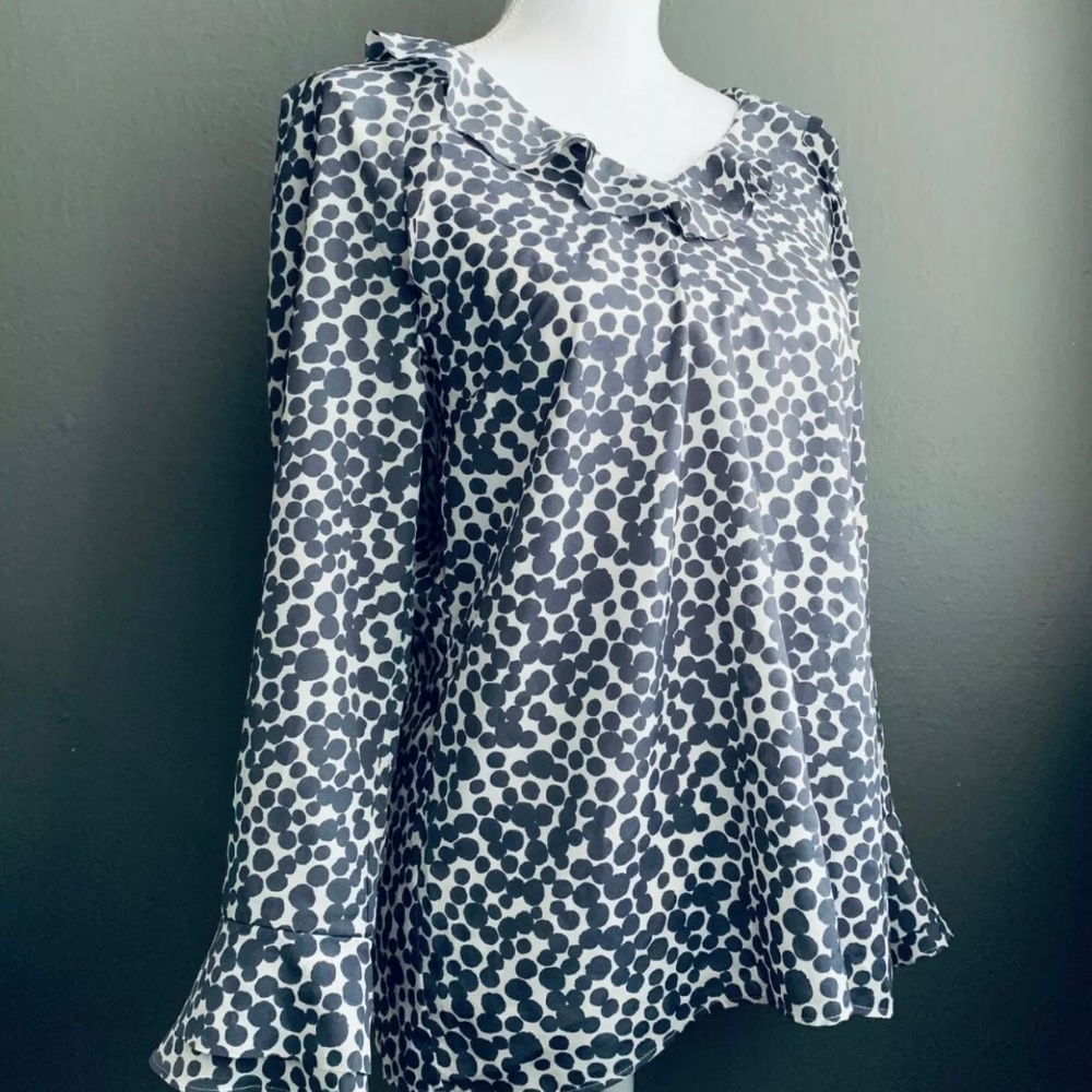 Banana Republic Sheer Blouse Flare Bell Sleeve